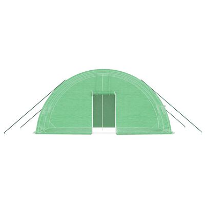 vidaXL Seră cu cadru din oțel, verde, 12 m², 6x2x2,85 m