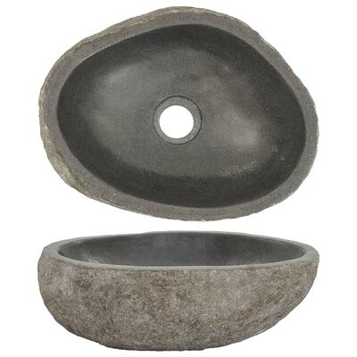 vidaXL Chiuvetă din piatră de râu, (29-38)x(24-31) cm, oval