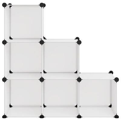 vidaXL Organizator cub de depozitare, 6 cuburi, transparent, PP