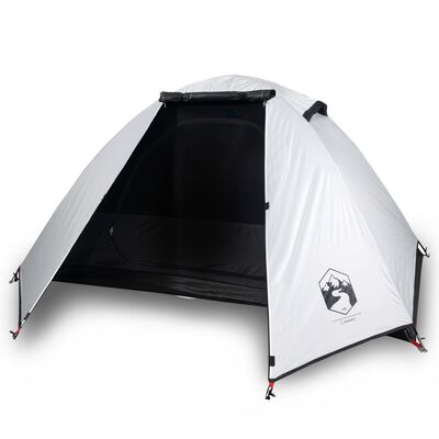vidaXL Cort camping cupolă 2 persoane alb, țesătură opacă, impermeabil