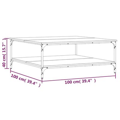 vidaXL Măsuță de cafea negru 100x100x40 cm lemn prelucrat