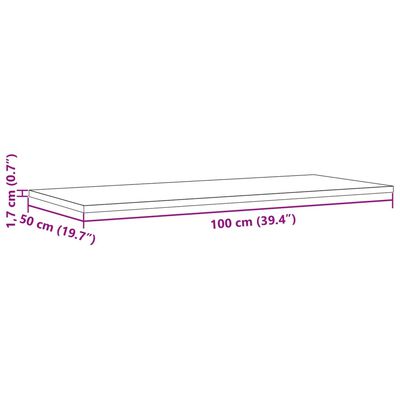 vidaXL Blat de masă, 100x50x1,7 cm, dreptunghiular, lemn masiv de pin