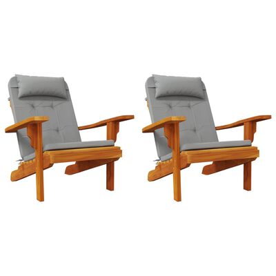 vidaXL Perne pentru scaun Adirondack, 2 buc, gri, textil oxford