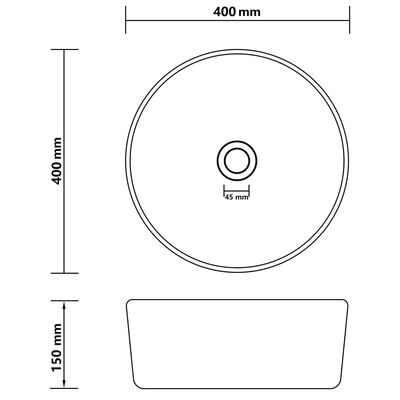 vidaXL Chiuvetă baie lux albastru deschis mat 40x15 cm ceramică rotund