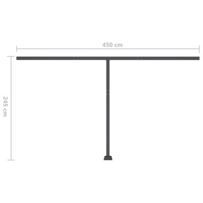 vidaXL Copertină retractabilă manual cu LED, albastru&alb, 450x350 cm