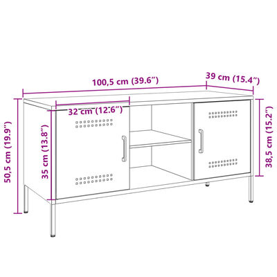 vidaXL Dulap TV, antracit, 100,5x39x50,5 cm, oțel