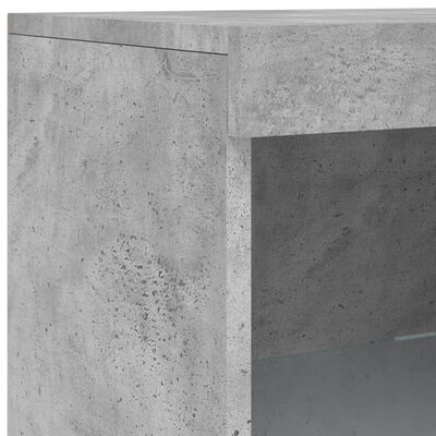 vidaXL Servantă cu lumini LED, gri beton, 162x37x100 cm
