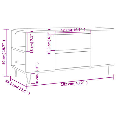 vidaXL Măsuță de cafea, stejar sonoma, 102x44,5x50 cm, lemn prelucrat