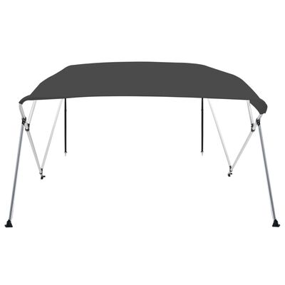 vidaXL Parasolar barcă Bimini cu 4 arcuri, antracit, 243x196x137 cm