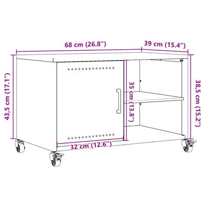 vidaXL Dulap TV, roz, 68x39x43,5 cm, oțel