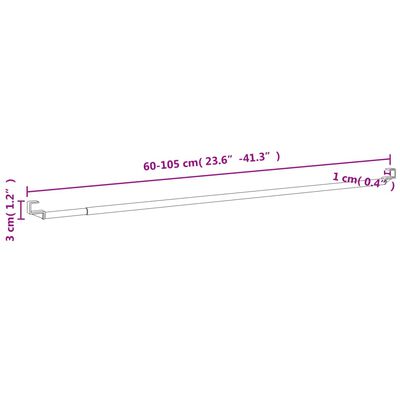 vidaXL Șine pentru perdele 2 buc, alb și argintiu, 60-105 cm, aluminiu