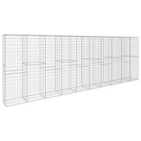 vidaXL Perete gabion cu capac, 600 x 50 x 200 cm, oțel galvanizat