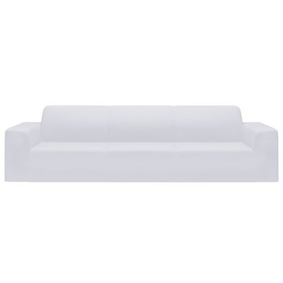 vidaXL Husă elastică pentru canapea cu 4 locuri poliester jersey alb