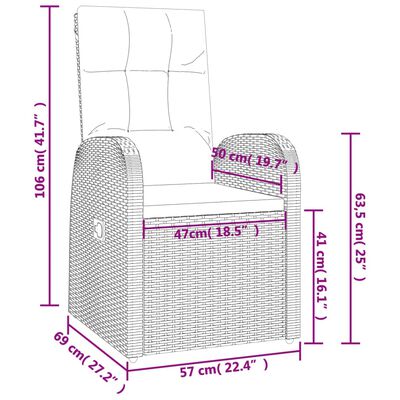 vidaXL Set mobilier de grădină cu perne, 7 piese, negru, poliratan