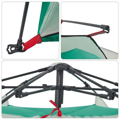 vidaXL Cort camping 3 persoane verde marin impermeabil setare rapidă