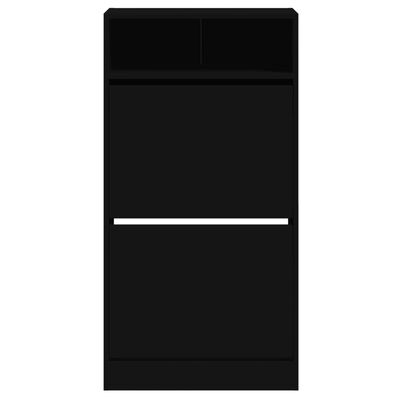 vidaXL Pantofar, negru, 60x34x116 cm, lemn compozit