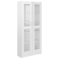 vidaXL Dulap vitrină alb extralucios 82,5x30,5x185,5 cm lemn prelucrat