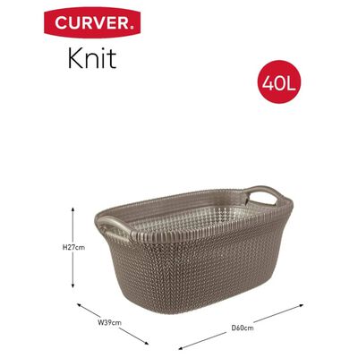 Curver Coș de rufe Knit 40L maro metalic