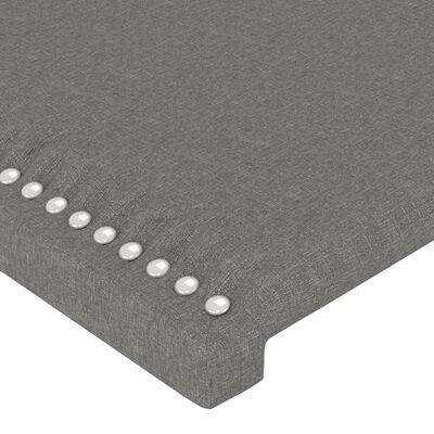 vidaXL Tăblie de pat cu aripioare gri închis 103x23x118/128 cm textil