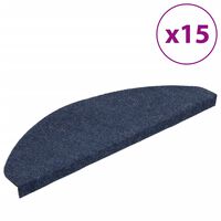 vidaXL Covorașe scări autoadezive, 15 buc., albastru, 65x22,5x3,5 cm