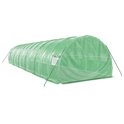 vidaXL Seră cu cadru din oțel, verde, 36 m², 12x3x2 m