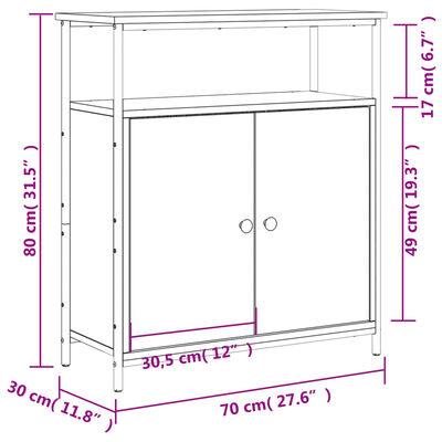 vidaXL Servantă, gri sonoma, 70x30x80 cm, lemn prelucrat