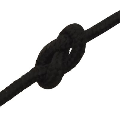 vidaXL Frânghie de lucru, negru, 4 mm, 250 m, poliester