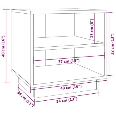 vidaXL Noptiere, 2 buc., alb, 40x34x40 cm, lemn masiv de pin