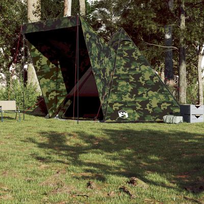 vidaXL Cort de familie Tipi pentru 6 persoane, camuflaj, impermeabil