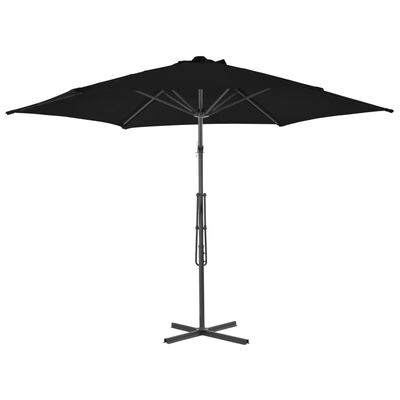 vidaXL Umbrelă de grădină, stâlp din oțel, negru, 300x230 cm