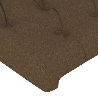 vidaXL Tăblie de pat cu LED, maro închis, 147x16x78/88 cm, textil