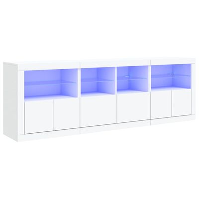 vidaXL Dulap cu lumini LED, alb, 202x37x67 cm