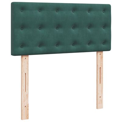 vidaXL Pat box spring cu saltea, verde închis, 100x200 cm, catifea