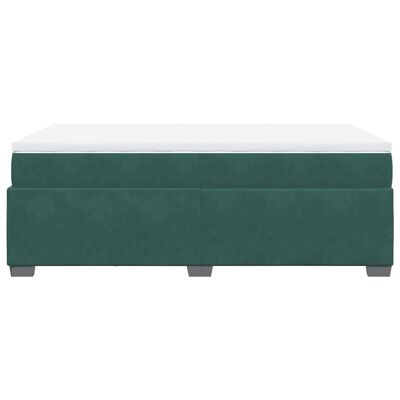 vidaXL Pat box spring cu saltea, verde închis, 120x190 cm, catifea