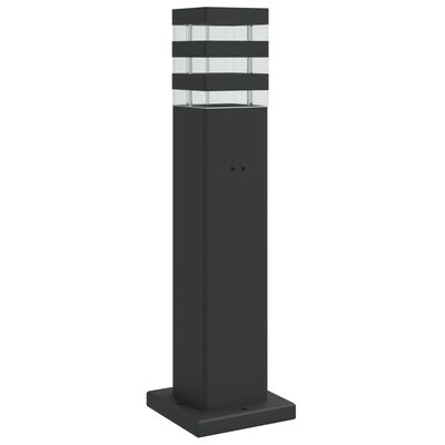 vidaXL Lampă de podea de exterior cu priză, negru, 50 cm, aluminiu