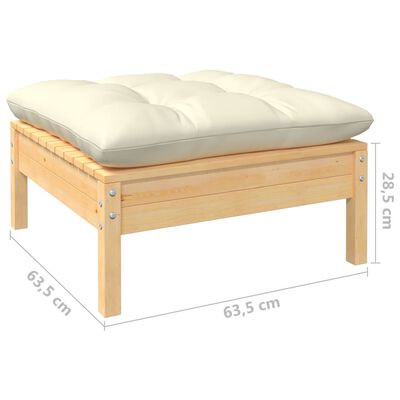 vidaXL Set mobilier grădină cu perne, 5 piese, crem, lemn de pin