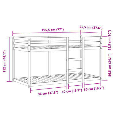 vidaXL Pat supraetajat cu perdele, roz, 90x190 cm, lemn masiv pin