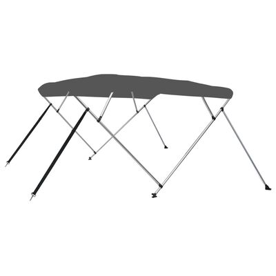 vidaXL Parasolar barcă Bimini cu 4 arcuri, antracit, 243x196x137 cm