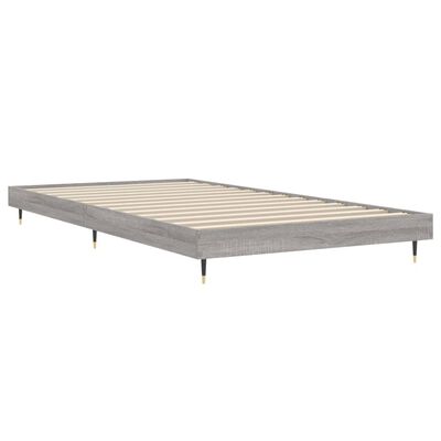 vidaXL Cadru de pat, gri sonoma, 90x190 cm, lemn prelucrat