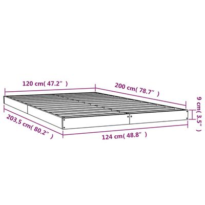 vidaXL Cadru de pat, maro miere, 120x200 cm, lemn masiv de pin