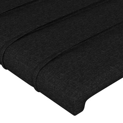 vidaXL Tăblie de pat cu LED, negru, 100x5x118/128 cm, textil