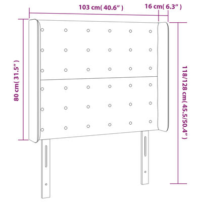 vidaXL Tăblie de pat cu aripioare, roz, 103x16x118/128 cm, catifea