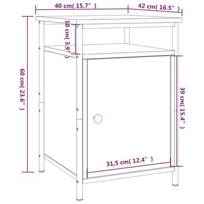 vidaXL Noptiere, 2 buc., stejar sonoma, 40x42x60 cm, lemn prelucrat