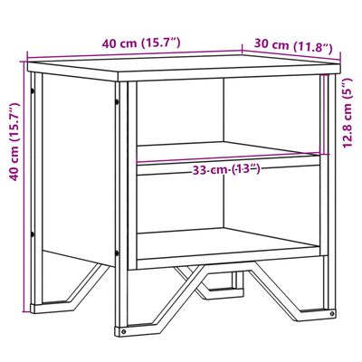 vidaXL Noptiere, 2 buc., stejar fumuriu, 40x30x40 cm, lemn prelucrat