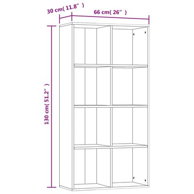 vidaXL Bibliotecă/Dulap, stejar sonoma, 66x30x130 cm, lemn prelucrat