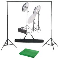 vidaXL Kit studio foto cu set de lumini și fundal