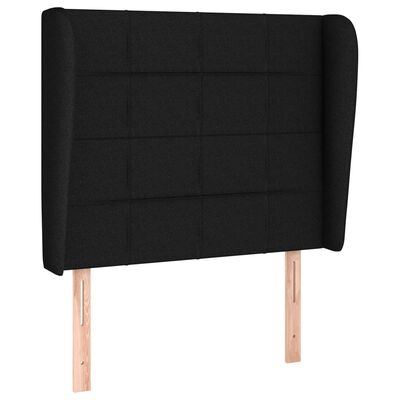 vidaXL Pat box spring cu saltea, negru, 80x200 cm, textil