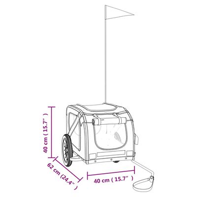 vidaXL Remorcă de bicicletă animale portocaliu/gri, textil oxford/fier