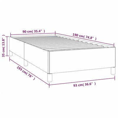 vidaXL Cadru de pat, gri, 90x190 cm, piele ecologică