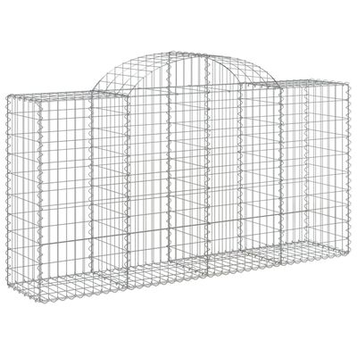 vidaXL Coșuri gabion arcuite 15 buc, 200x50x100/120cm, fier galvanizat